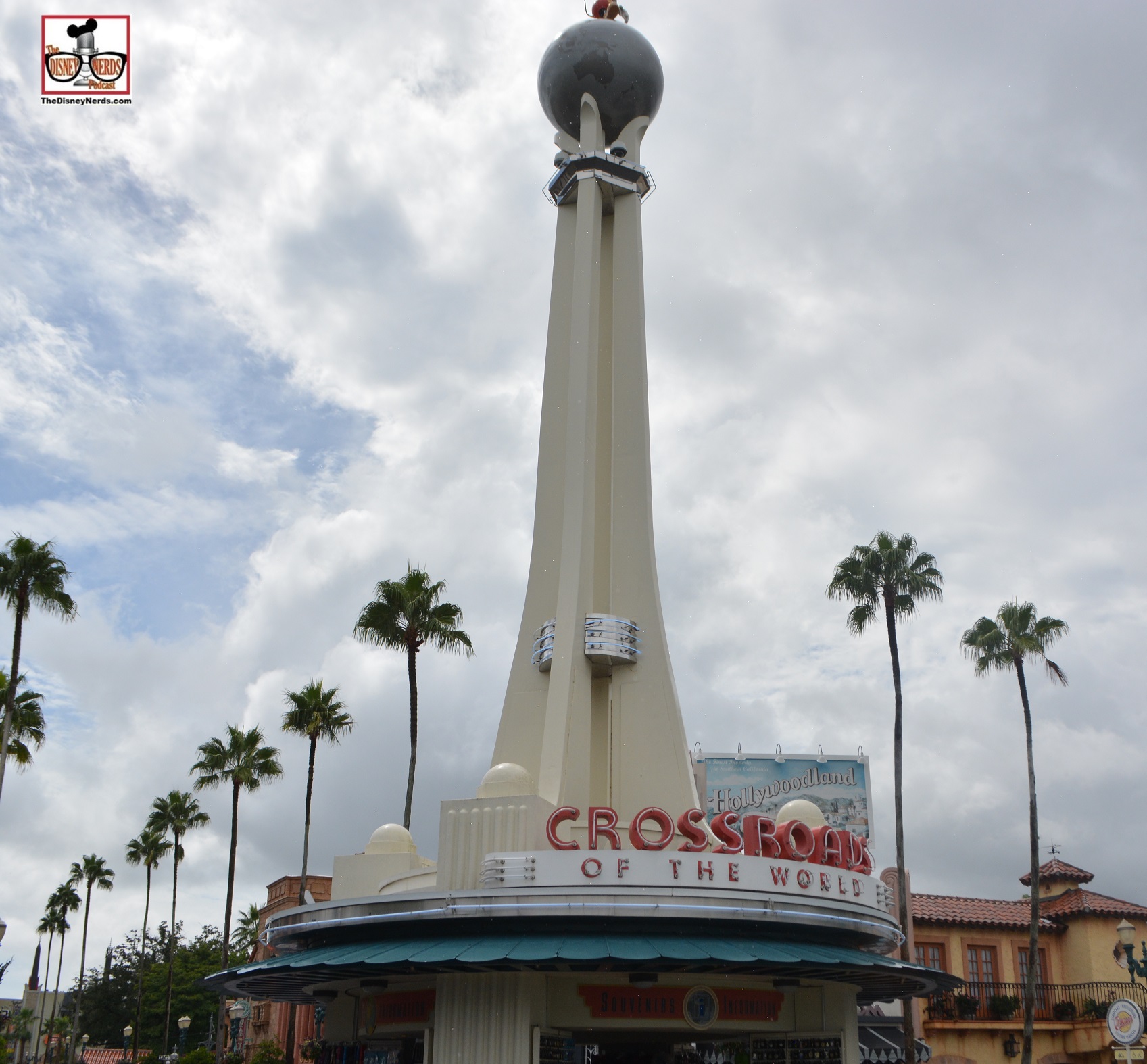 Hollywood Studios Crossroads of the World - a little cloudy, but that keeps the hot sun away..