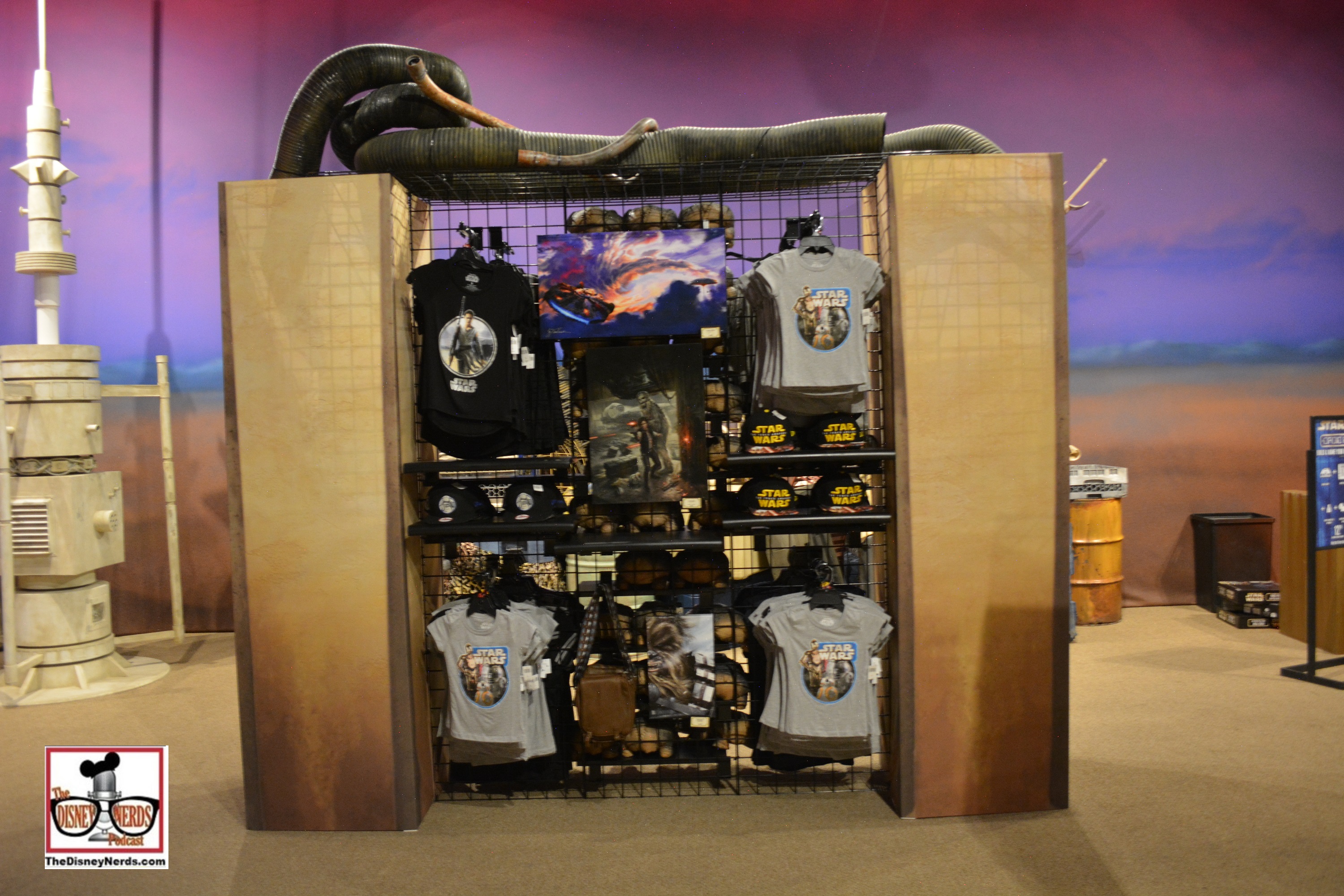 Watto's Grotto reopened, looking exactly like it did for star wars weekend, with all new Episode 7 merchandise.