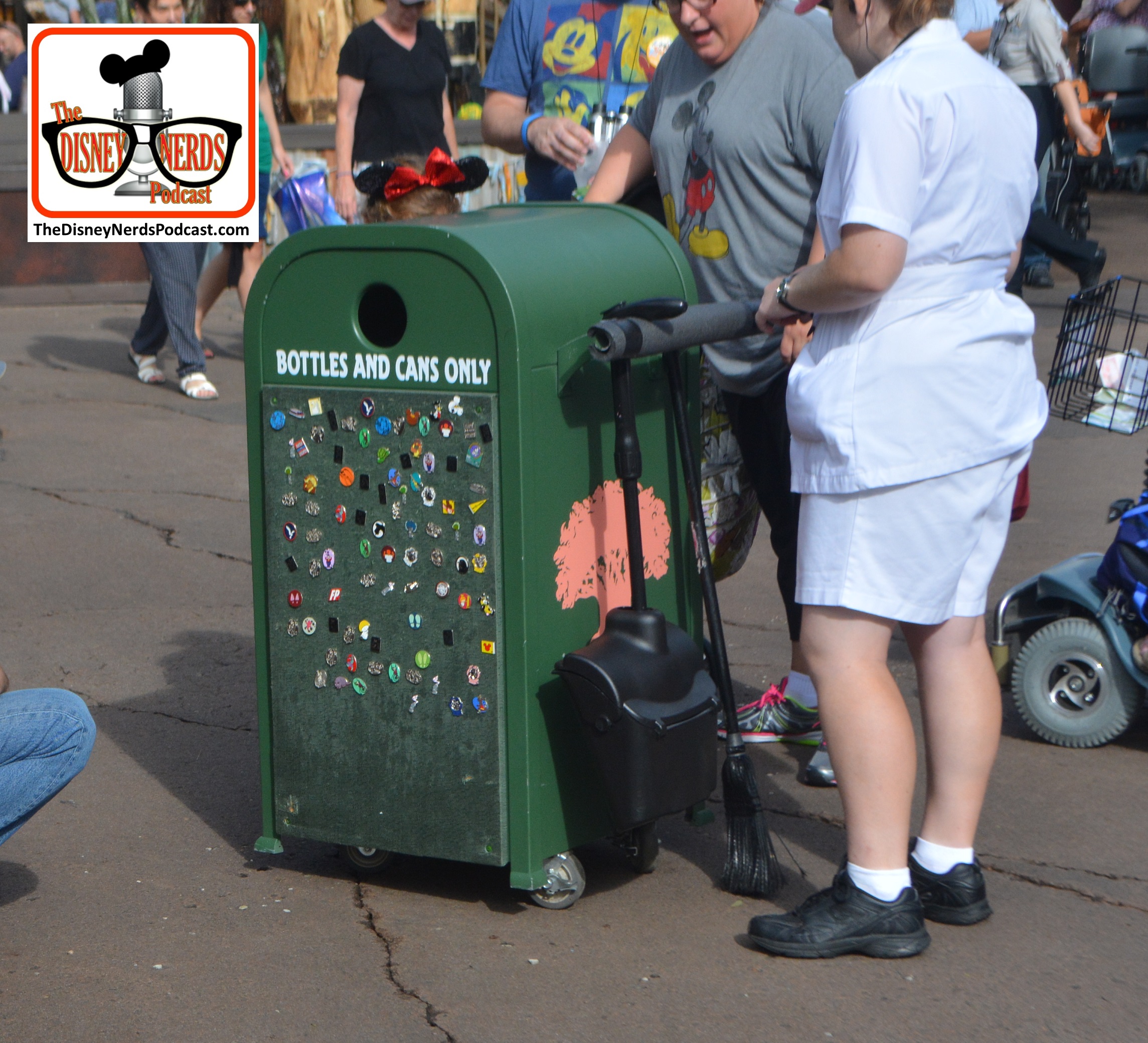 2015-12 - Animal Kingdom - Garbage Can Pin Trading Stations have been popping up all over Walt Disney World - This one near the Tree of Life
