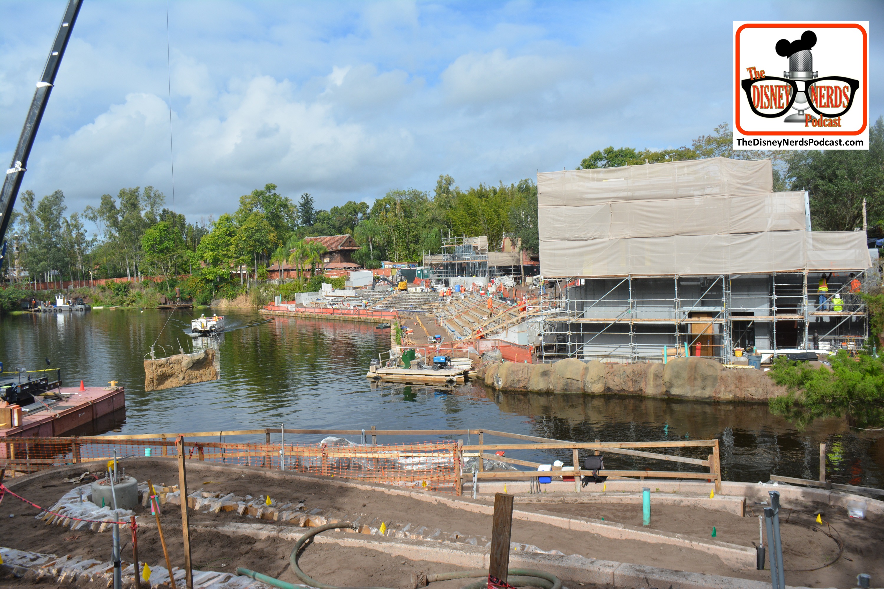 2015-12 - Animal Kingdom - Rivers of Light Construction Continues construction is starting to go up... not just on the bank of the river