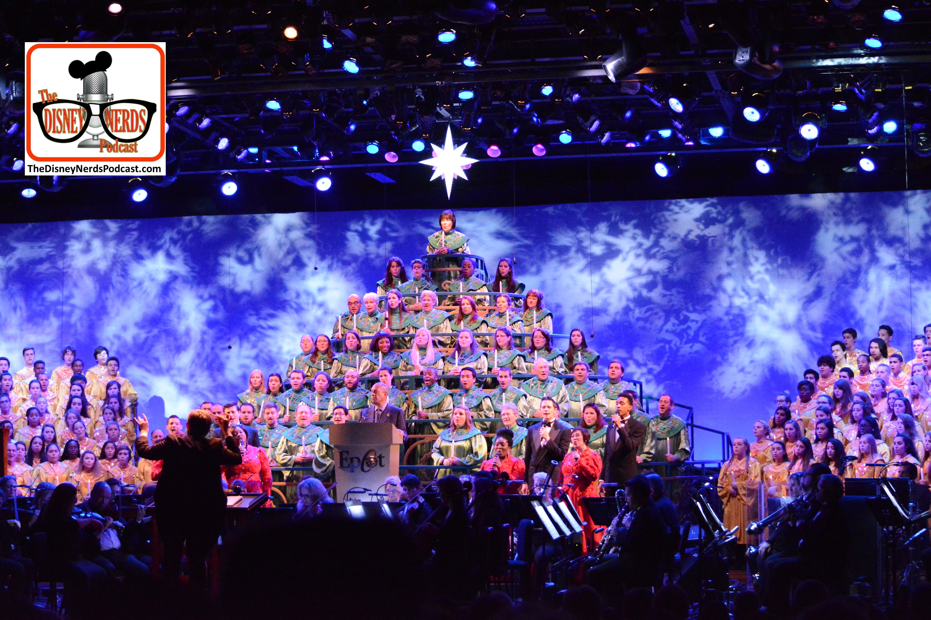 2015-12 - Epcot - The Candlelight Processional is a must see in the American Garden Theater - Here Joe Morton Narrates