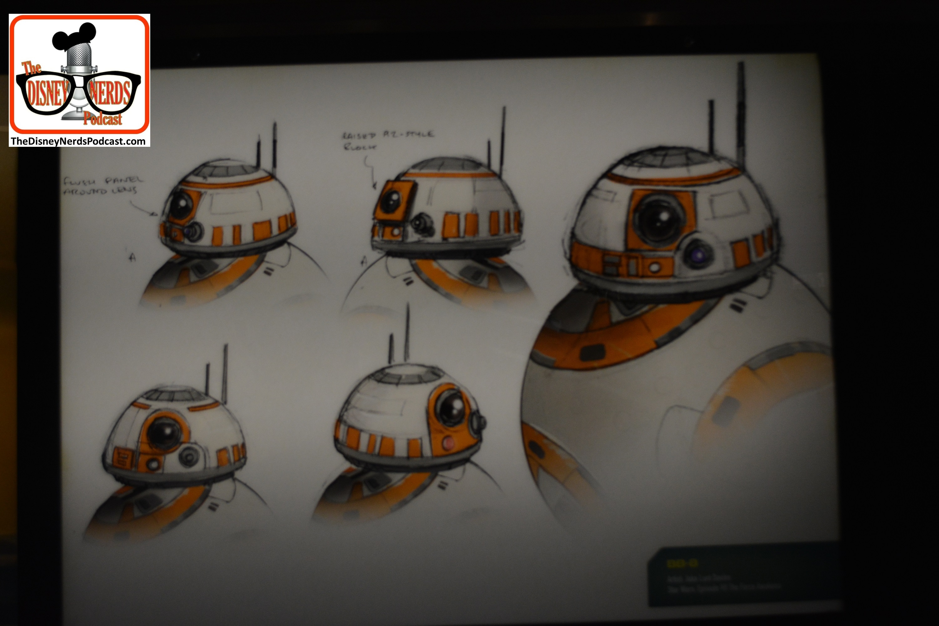 2015-12 - Hollywood Studios -Star Wars Posters cover the queue - the posters cover everything in the star wars universe. - BB8