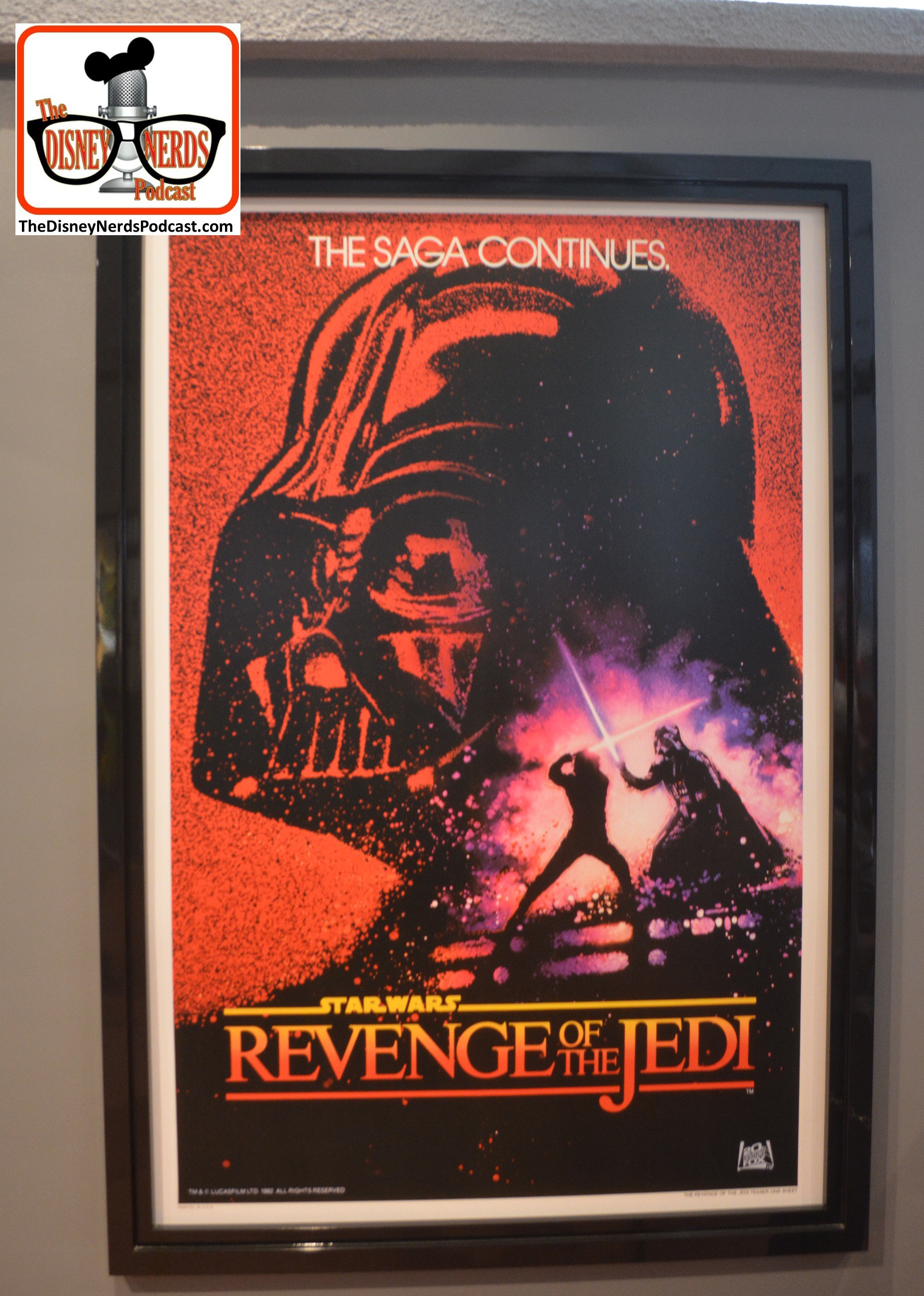 2015-12 - Hollywood Studios -Star Wars Posters cover the queue - the posters cover everything in the star wars universe. - and the little known... "Revenge of the Jedi"?