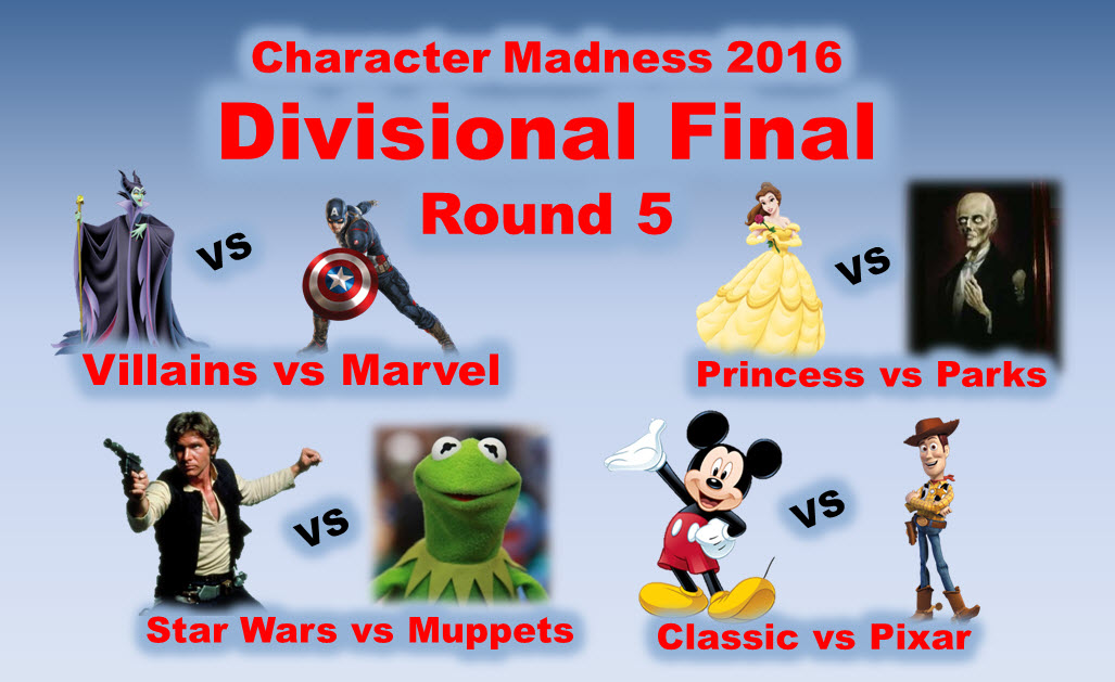 The Disney Nerds Podcast Character Madness 2016 0 Round 5 - Divisional Round