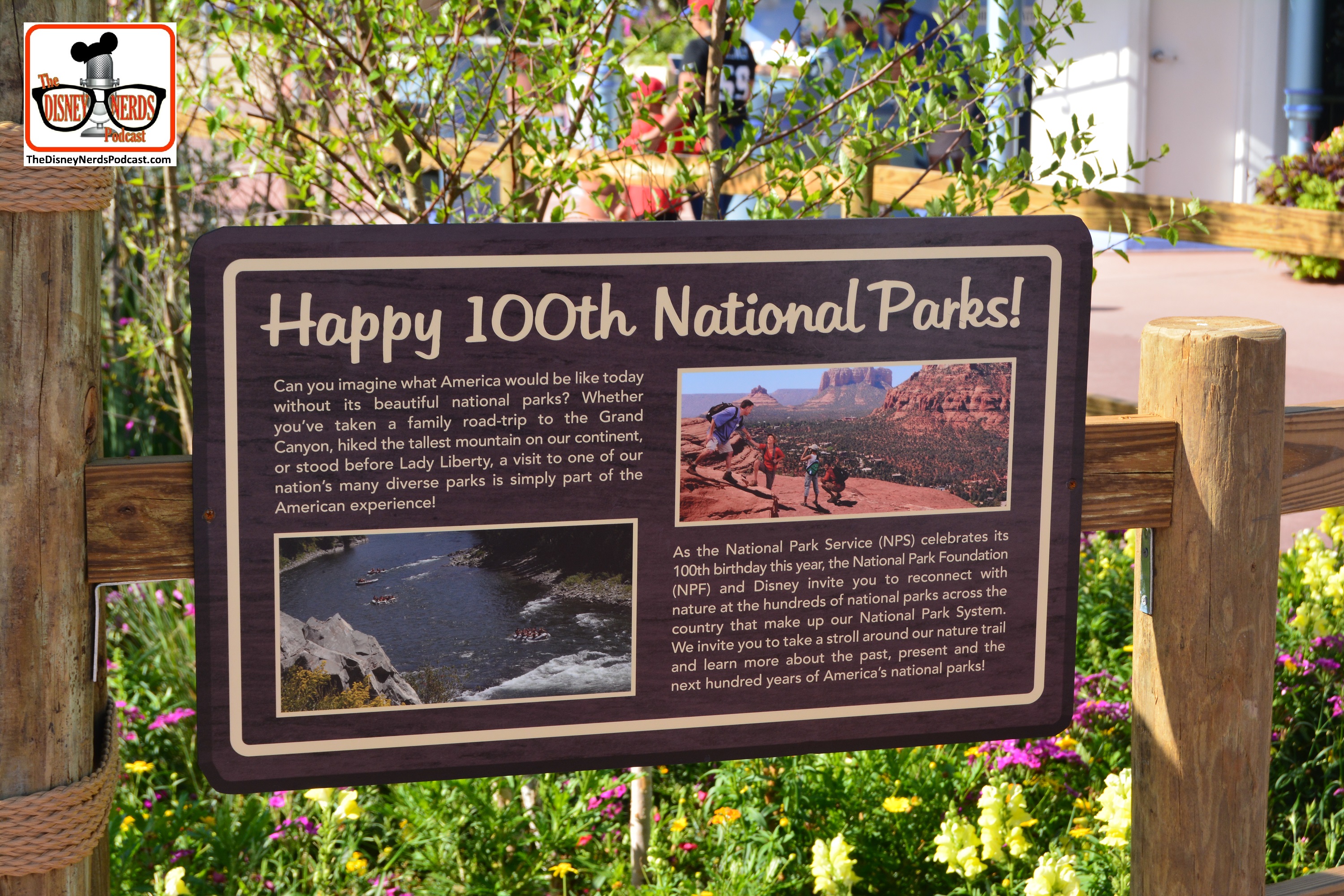 DNP April 2016 Photo Report: Epcot Flower and Garden Festival. The Ranger Mickey & Friends is presented by the National Parks Foundation celebrating it's 100th Birthday