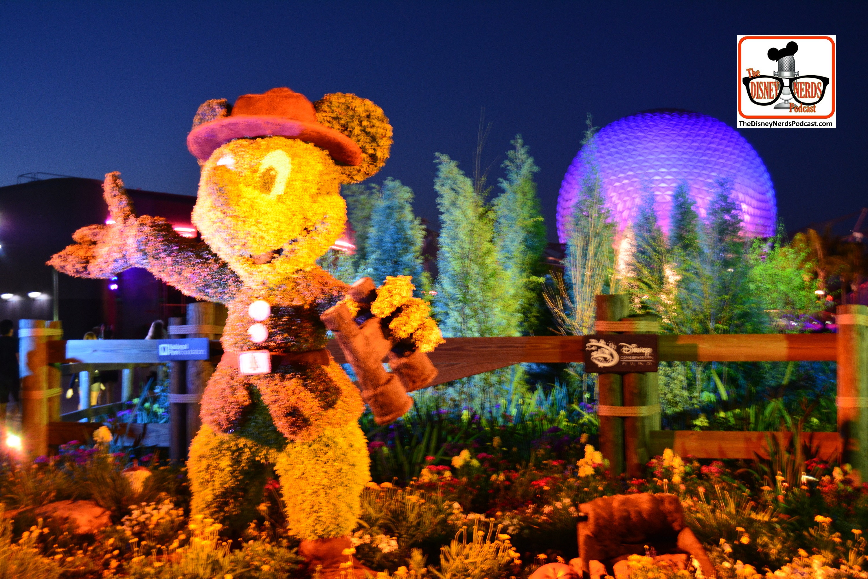 DNP April 2016 Photo Report: Epcot Flower and Garden Festival - Topiaries at night