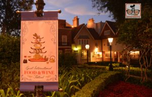A view of the UK and Epcot International Food and Wine Festival Banner