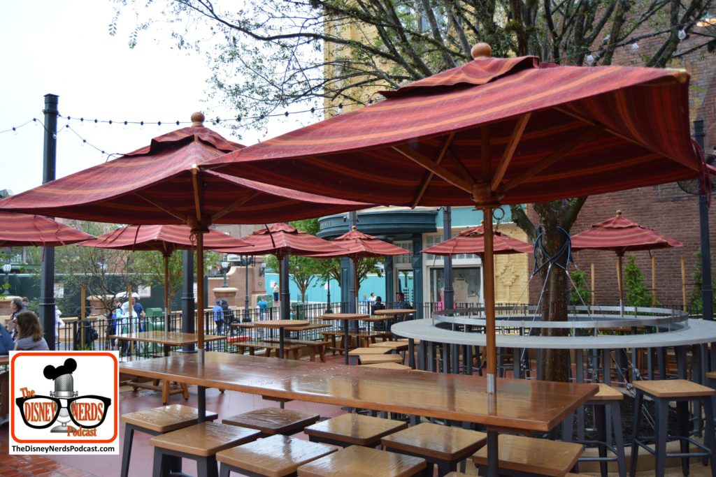 Outdoor seating at the BaseLine Tap House