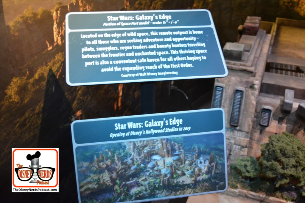 A small piece of the Galaxy's Edge Model from D23 inside Walt Disney Presents