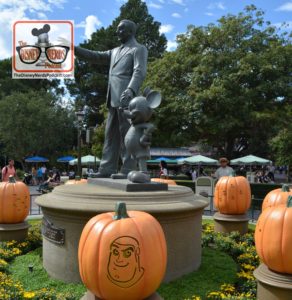 The Disneyland Hub - Complete with Pumpkins representing each of the lands.
