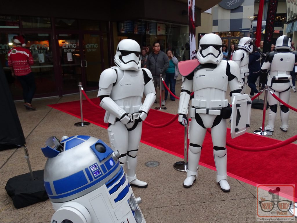 First Order Stormtroopers and R2D2 at Last Jedi Premiere at Disney Springs. (Photo by John Capos)