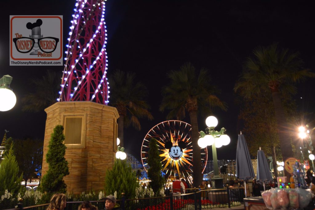 Mickey's Fun Wheel during the holidays at Disney California Adventure