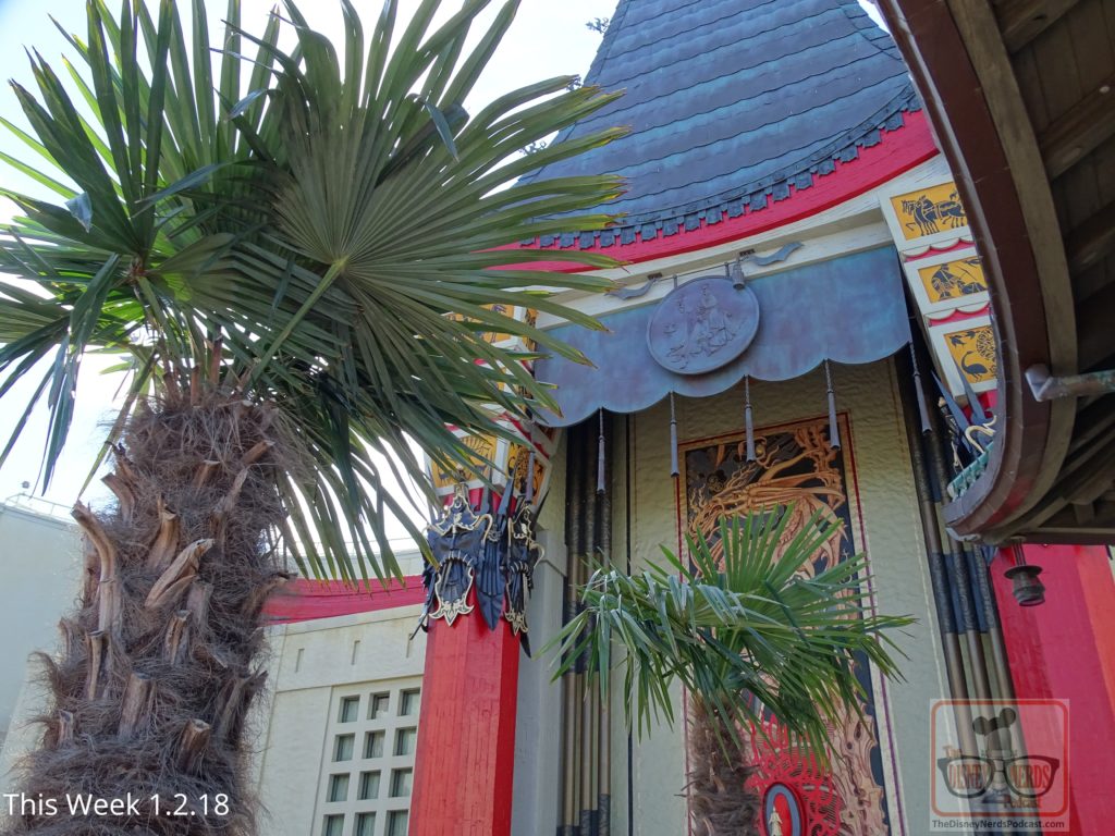 Some palm tree trimming in front of the Chinese Theater has helped slightly improve the up close view of the night time entertainment projections.
