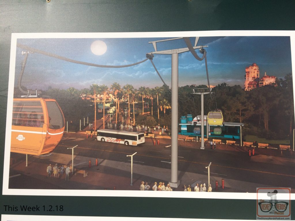 Meanwhile, back to this new month. The biggest news flash is right outside of the park with the anticipated Skyliner construction. With stations planned for connecting Disney’s Caribbean Beach Resort, EPCOT, and the Hollywood Studios, there is now an image of the Gondolas (Skyliner cabins), the route and more details about the project posted on the construction wall near the Studio’s main entrance. Be sure to take a look. No doubt amazing panoramic views and aerial perspectives await future Skyliner passengers.
