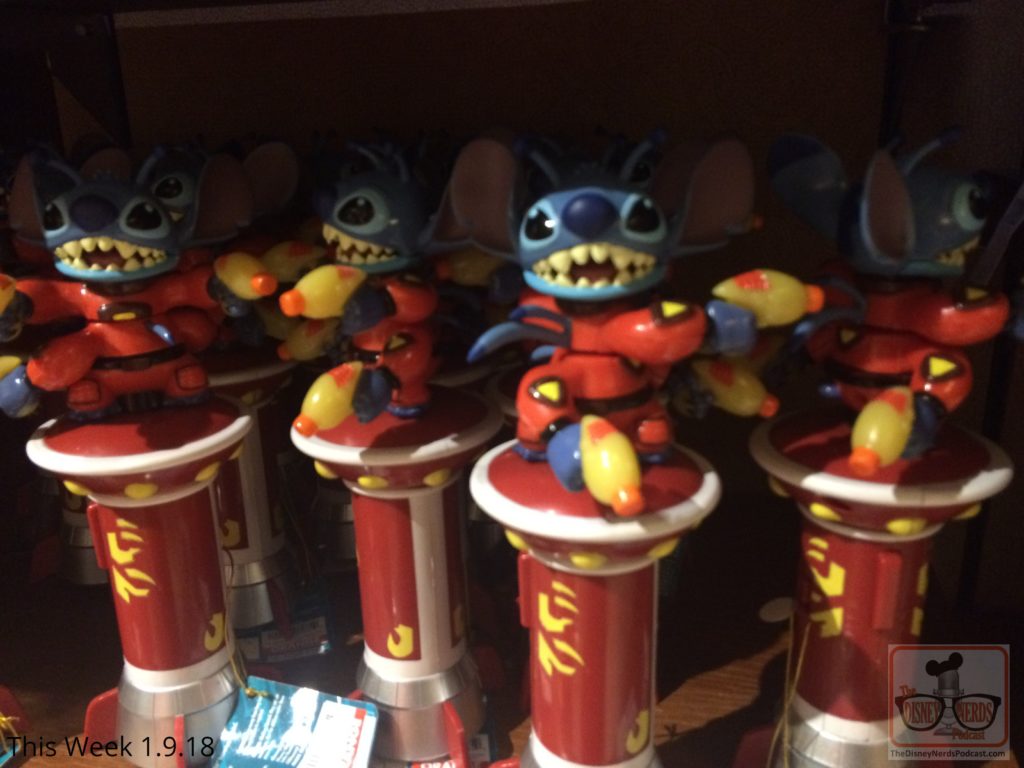 Hold on - more Disney merchandise news. At the Carthay Circle, Santa Clause meet and greet is now completely packed up and headed back to the North Pole. In its place the Beauty and the Beast merchandise is back on store shelves. Also, with the retreat of Christmas ornaments, Stitch has appeared with cool light up fidget and spinner toys. Don’t forget a 2018 key chain, if you still have money left!