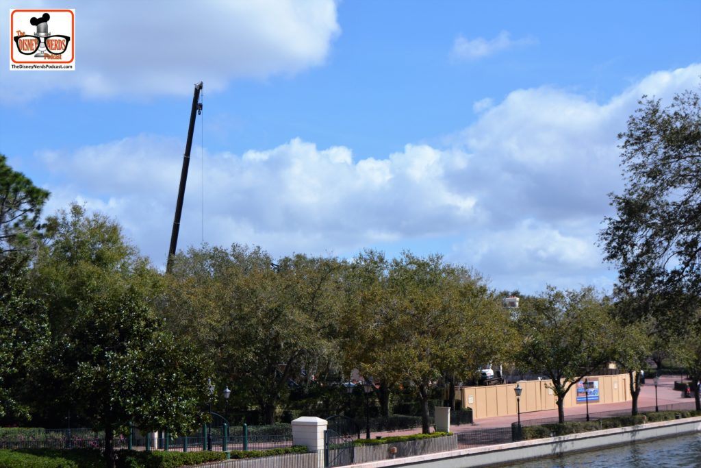 Construction of the Disney Skyliner as seen from the International Gateway...