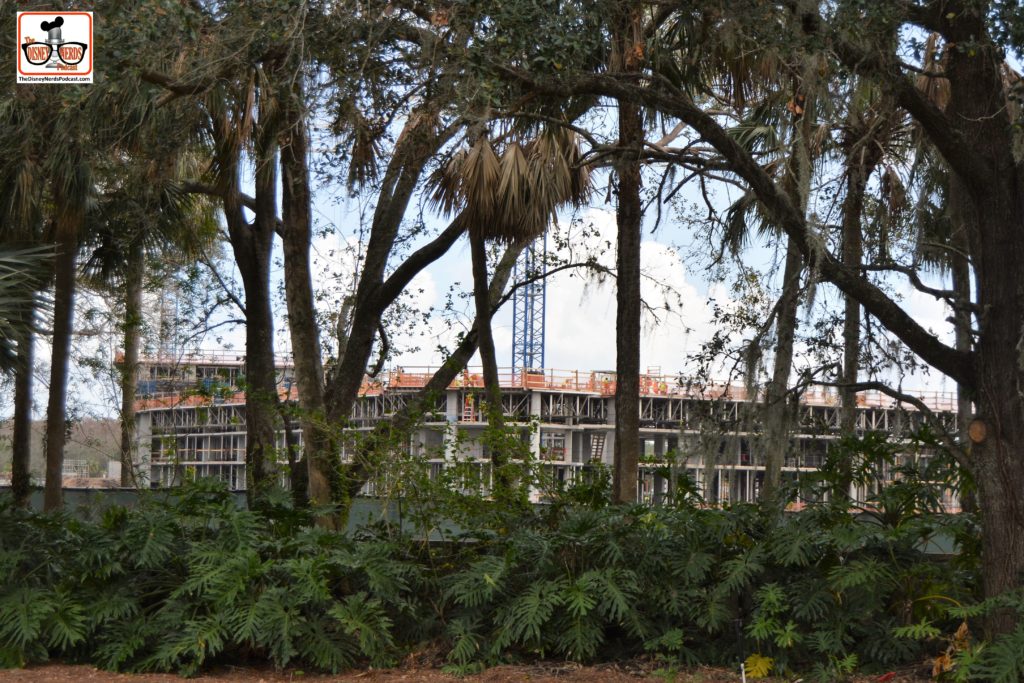 The first few floors of the 15 story Caribbean Beach Resort expansion are visible