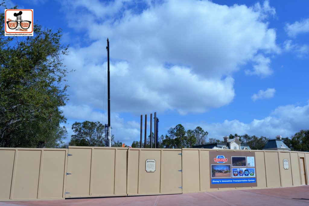 Construction of the Disney Skyliner as seen from the International Gateway...