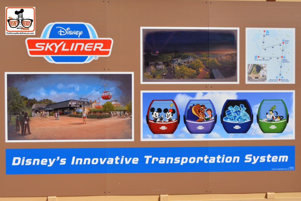 Concept Art for the Disney Skyliner at Epcots International Gateway