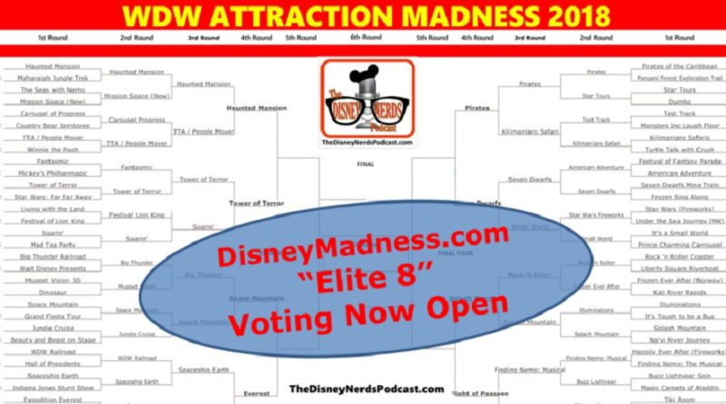 The Disney Nerds Podcast #Attractionmadness Elite 8 voting now open