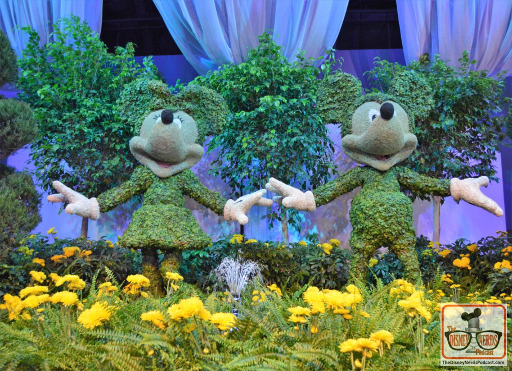 2019 Epcot Flower and Garden Festival Media Preview - Mickey and Minnie Topiaries in the Media Preview Center