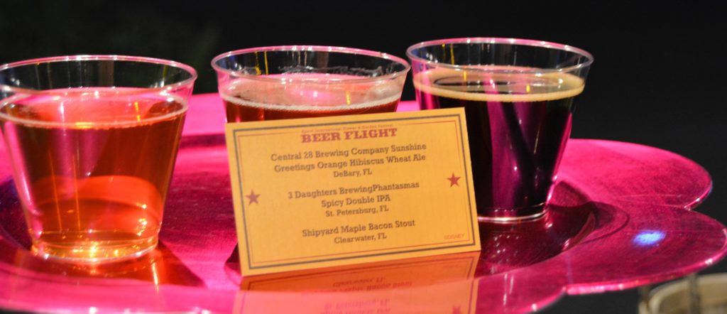 Epcot Flower and Garden Festival Media Preview - Beer Flight from Florida Fresh features Festival Exclusive Brews.