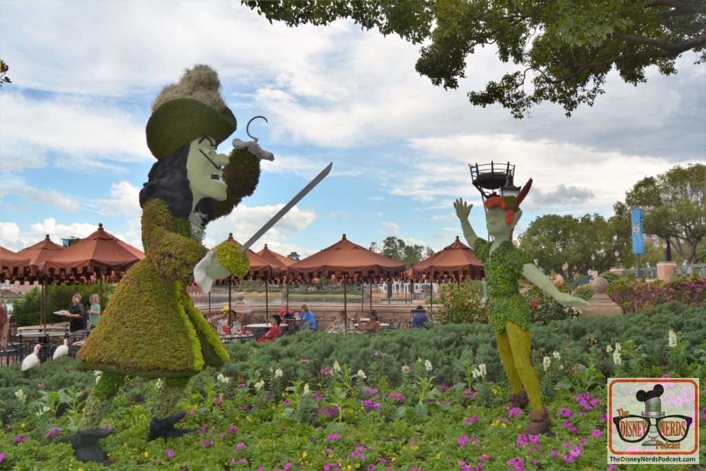 The 2019 Festival hasn't started yet, but we got an early look at some of the Topiaries. Captain Hook and Peter Pan