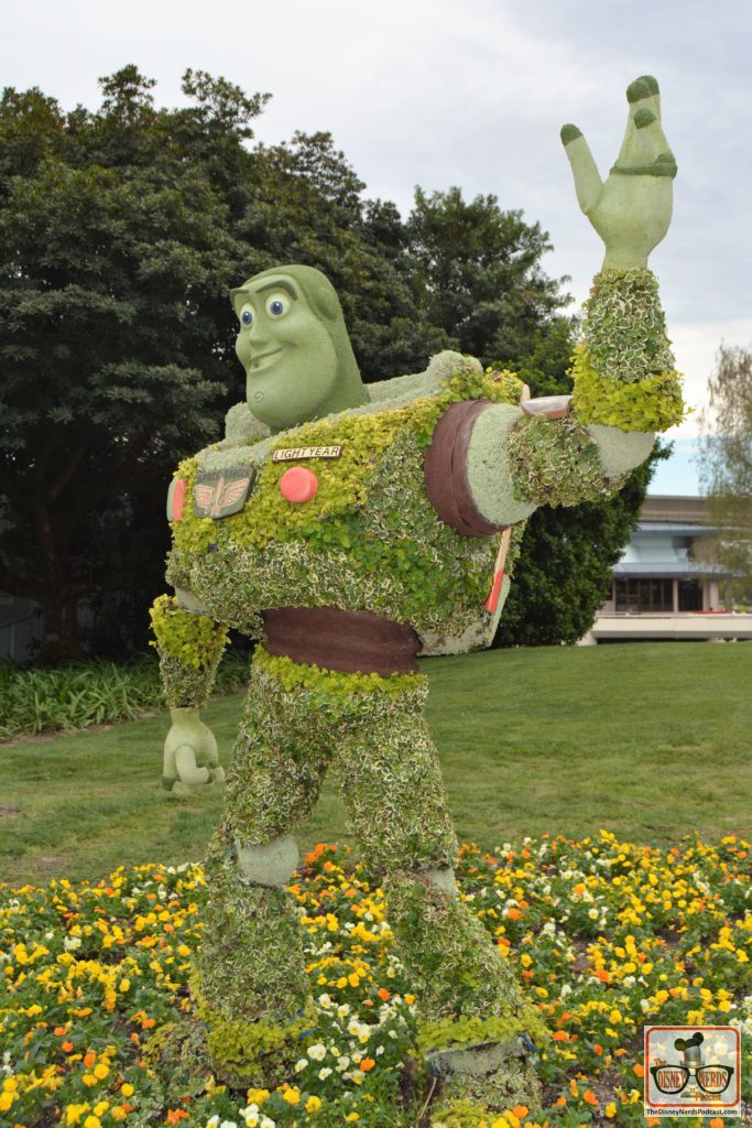 The 2019 Festival hasn't started yet, but we got an early look at some of the Topiaries. Buzz Light Year is in a new location near the play garden