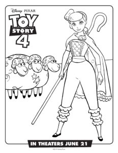 Get Ready for Toy Story 4 with Free Activities - Printable Coloring Pages - Bo Peep
