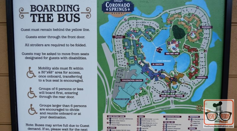 The Disney Nerds Podcast Coronado Springs New Bus Stop boarding procedures and map