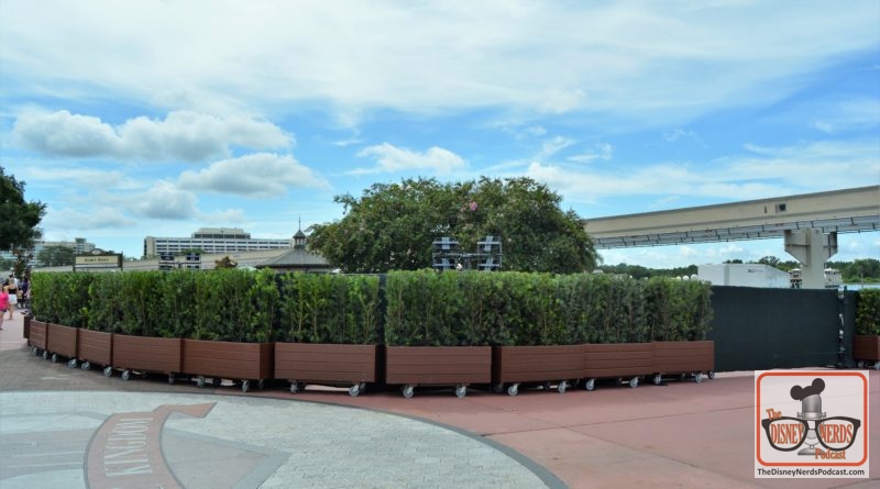 The Disney Nerds Podcast Construction Photo Report -At the entrance to magic Kingdom the old security check points are being removed - one is already gone