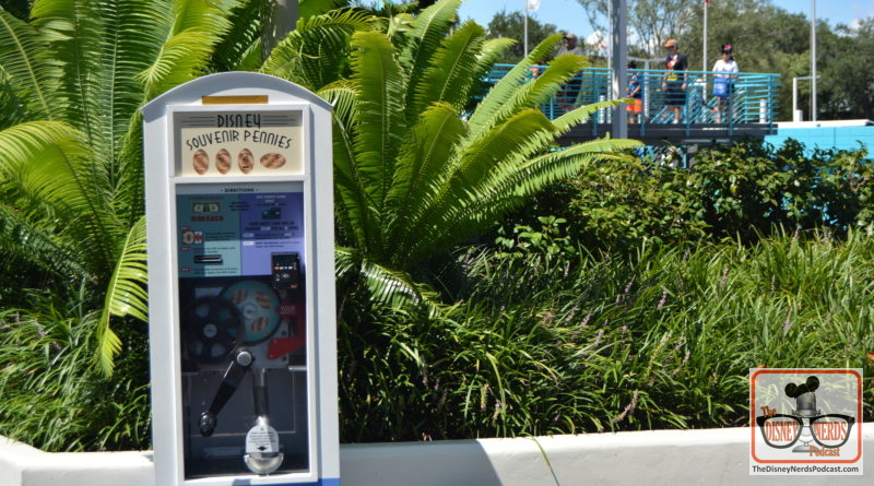 The Disney Nerds Podcast Construction Photo Report - Inside Magic Kingdom it was hard to find a Penny press that took an actual penny, replaced with $1 bill slots - no need to have a penny