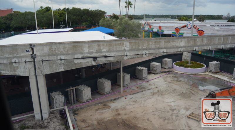The Disney Nerds Podcast Construction Photo Report - Transportation and Ticket Center from monorail - New security check