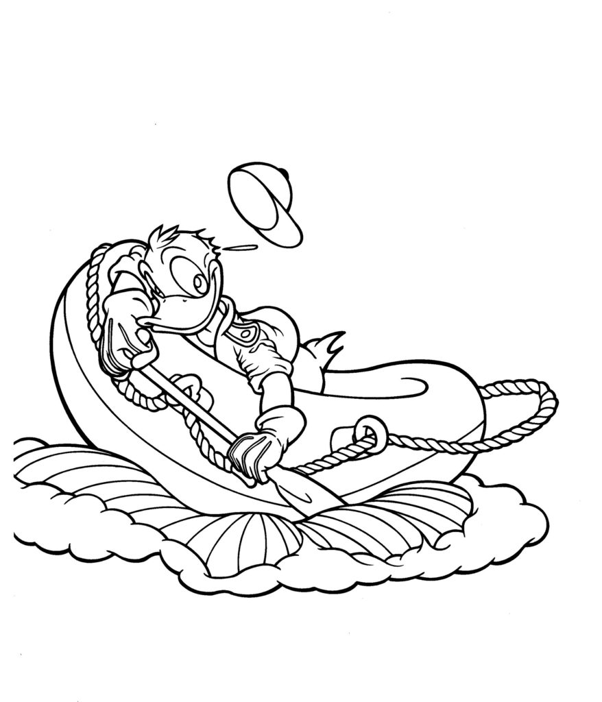 Disney Coloring Pages - Donald water park