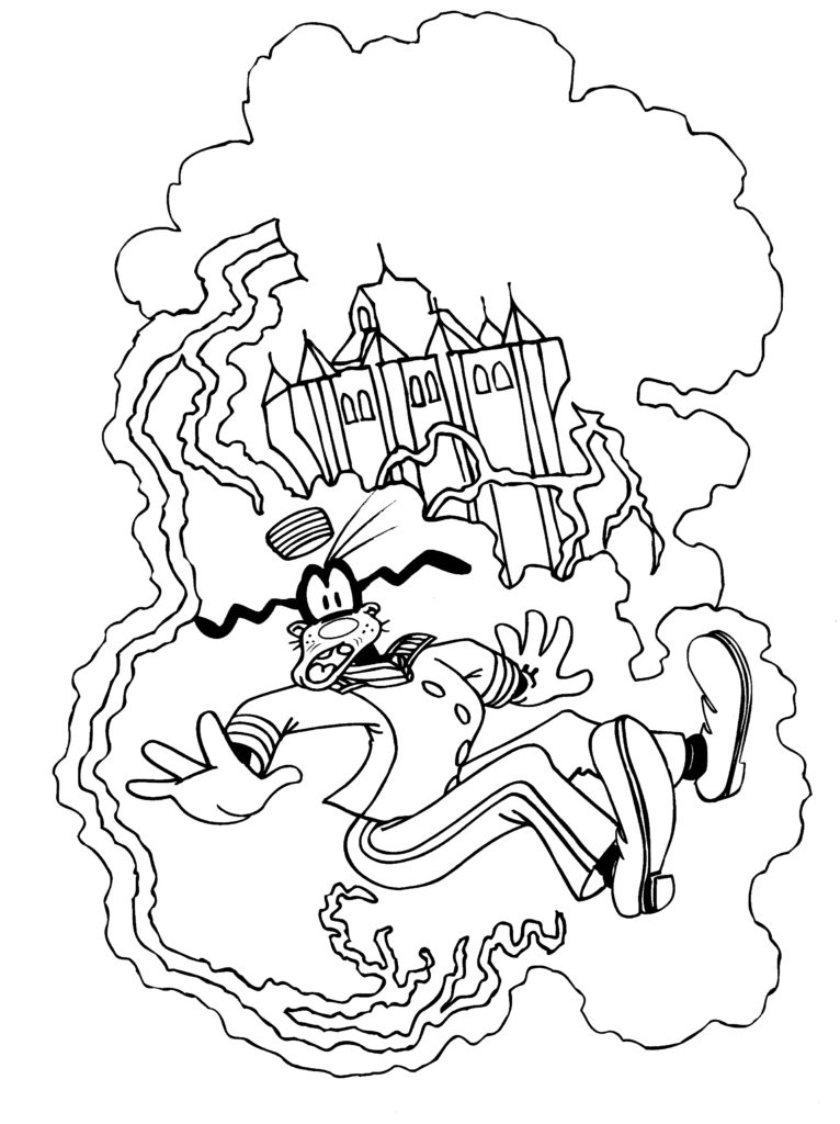 Disney Coloring Pages - Goofy Tower of Terror