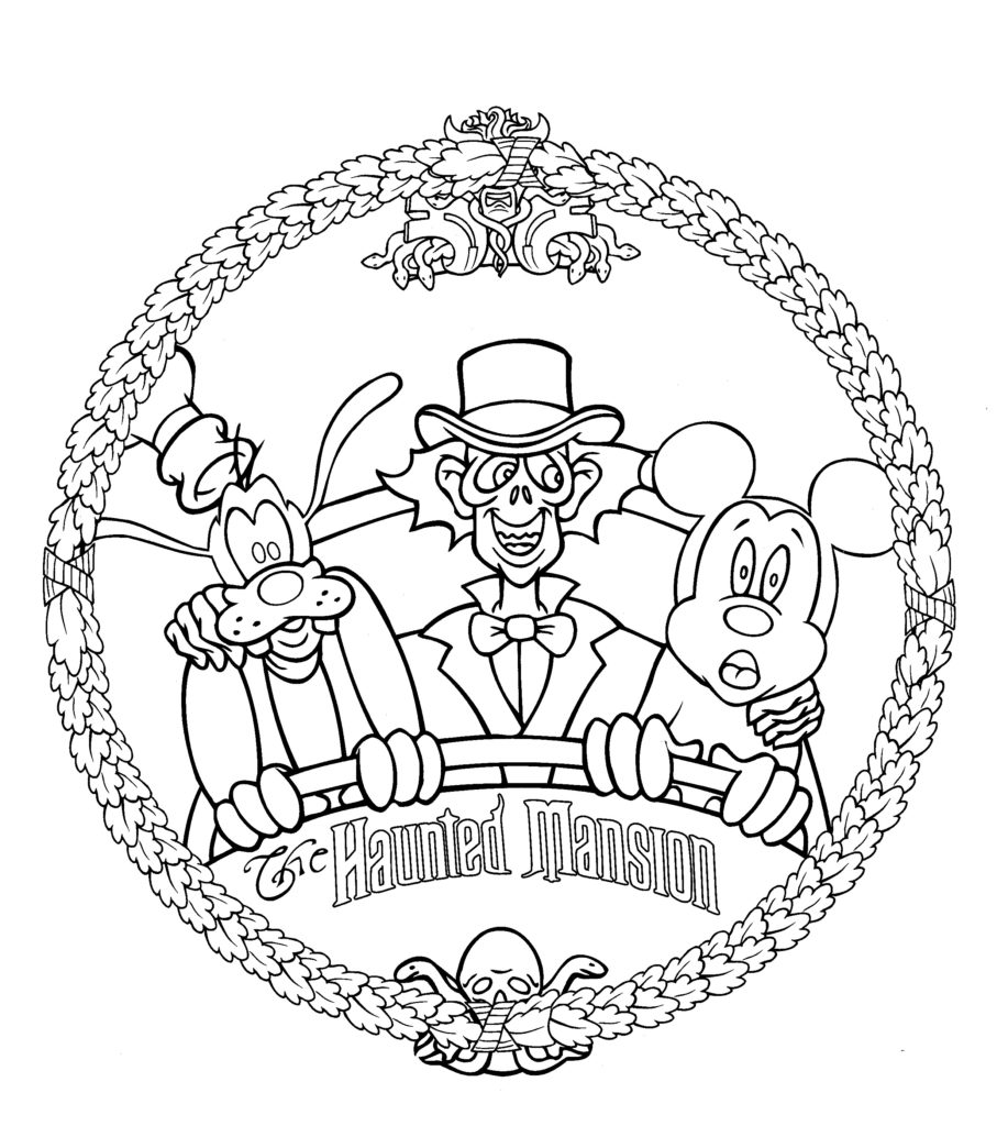 Disney Coloring Pages - Haunted Mansion Mickey Goofy