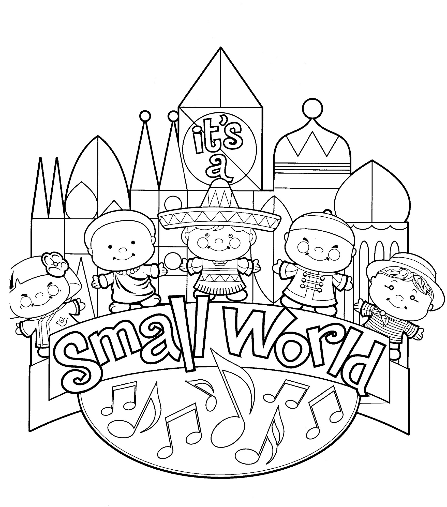 Disney Coloring Pages - It’s a Small World.