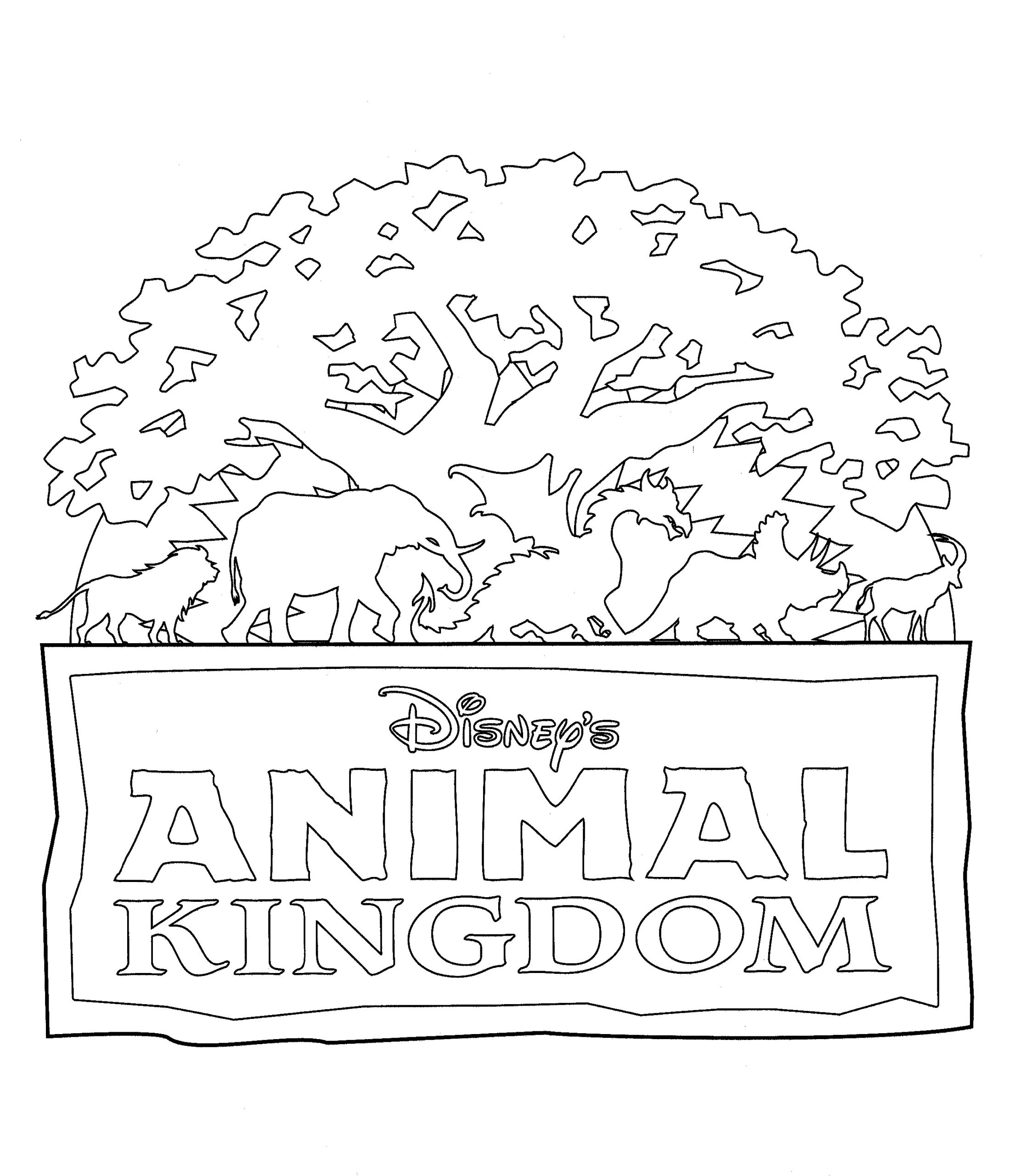 Disney Coloring Pages – Animal Kingdom Logo – The Disney Nerds Podcast