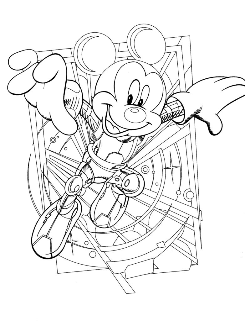 Disney Coloring Pages - Mickey in Space
