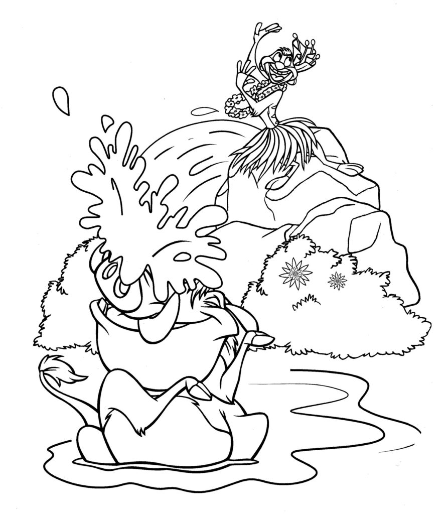 Disney Coloring Pages - Jungle Cruise Timon and Pumbaa