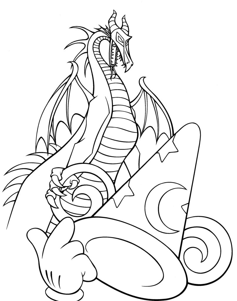 sleeping beauty dragon coloring page