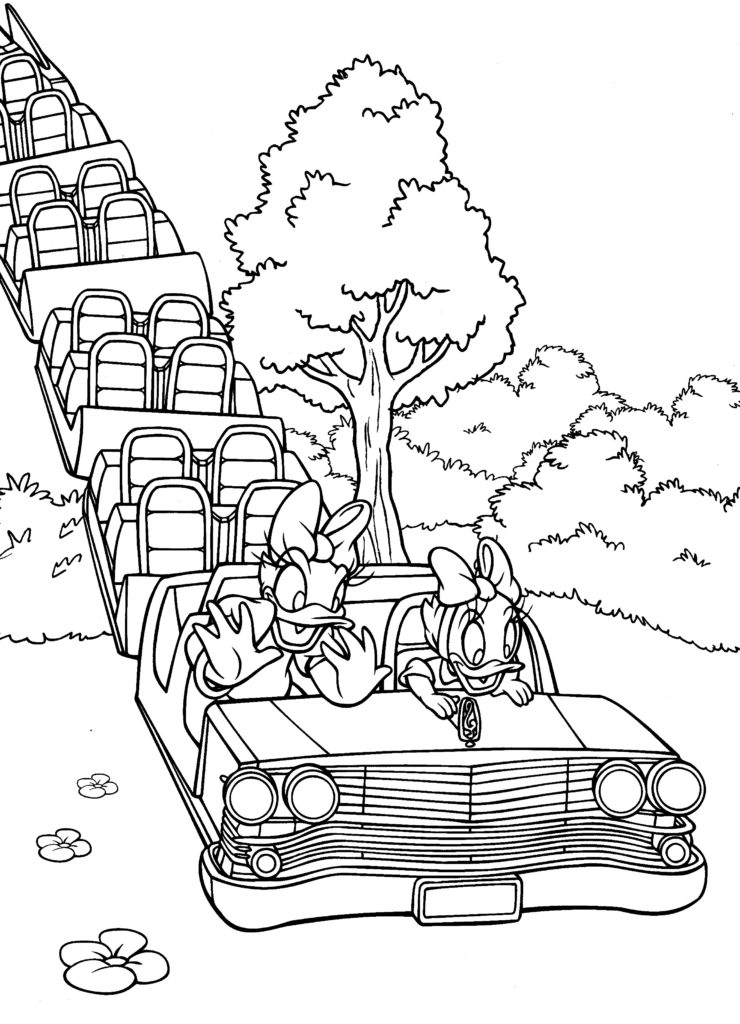 Disney Coloring Pages - Daisy Rock and Roller Coaster