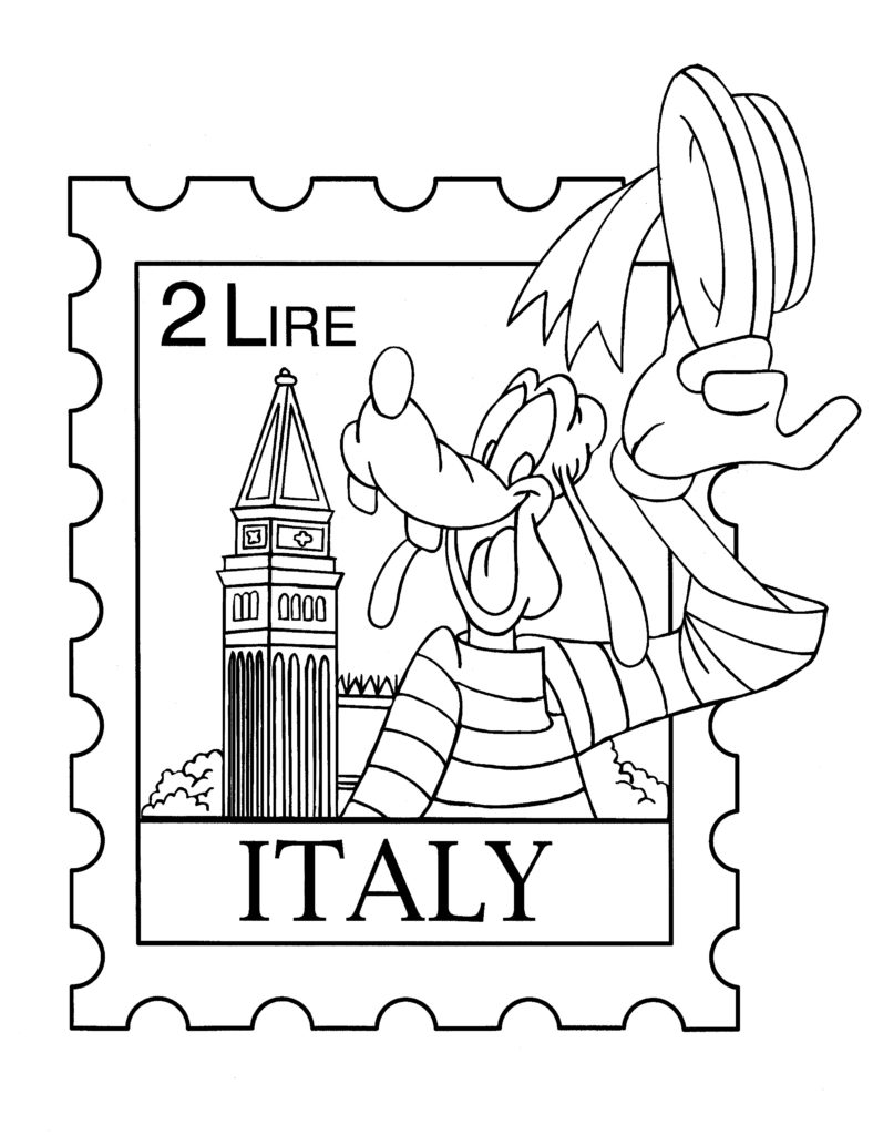 Disney Coloring Pages - Goofy Italy