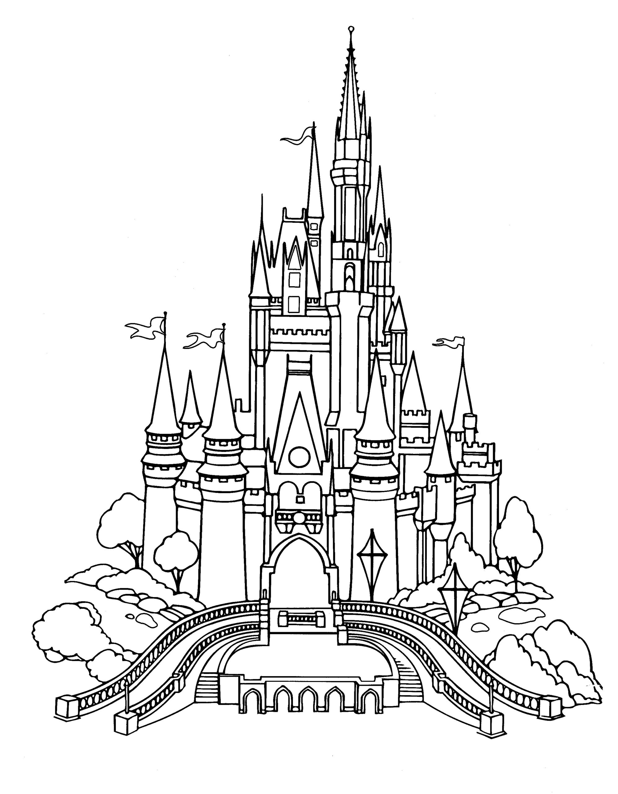 walt disney castle drawing