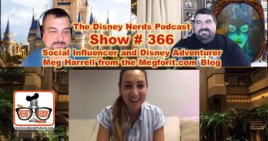 Join us this week as we bring you a great interview with Meg Harrell from the Megforit.com Lifestyle Blog.  Meg is an self-proclaimed minimalist and World Adventurer.  We are lucky because she was on the Live Show to discuss her Disney adventuring and influencing.  Jimmy and John welcome Meg to the Disney Nerds Live show and they discuss a lot of great topics.